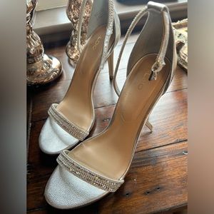 Silver sparkly heels